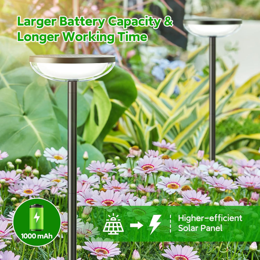 Solar Garden Lights, 4 Pack Solar Lights Outdoor Garden Built-In 1000Mah Battery, Outdoor Ornaments Solar Powered Waterproof for Yard Patio Pathway Decoration