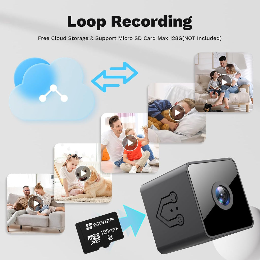 Hidden Camera – Spy Camera, HD Video, Wifi Wireless Mini Camera, Indoor Camera for Home Security, Small Nanny Cam with Night Vision and Motion-Activated Alerts, Baby and Pet Camera