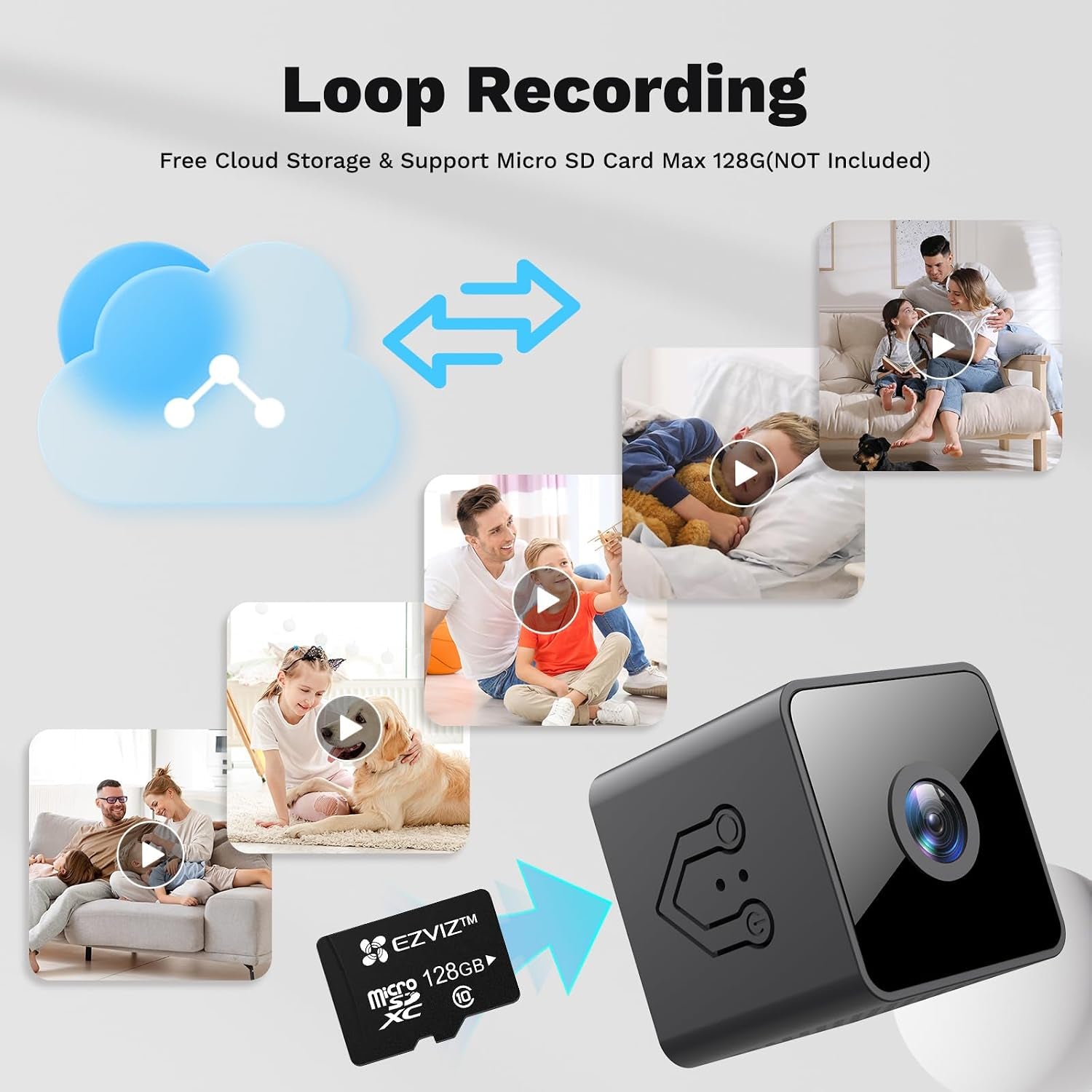 Hidden Camera – Spy Camera, HD Video, Wifi Wireless Mini Camera, Indoor Camera for Home Security, Small Nanny Cam with Night Vision and Motion-Activated Alerts, Baby and Pet Camera