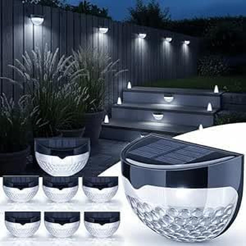 - Solar Lights Outdoor Garden - Pack of 8 Outdoor Lights - Waterproof Night Light for Pathway, Patio, Deck, Fence - Solar Security Light with Dusk to Dawn Sensor - Outdoor Lighting