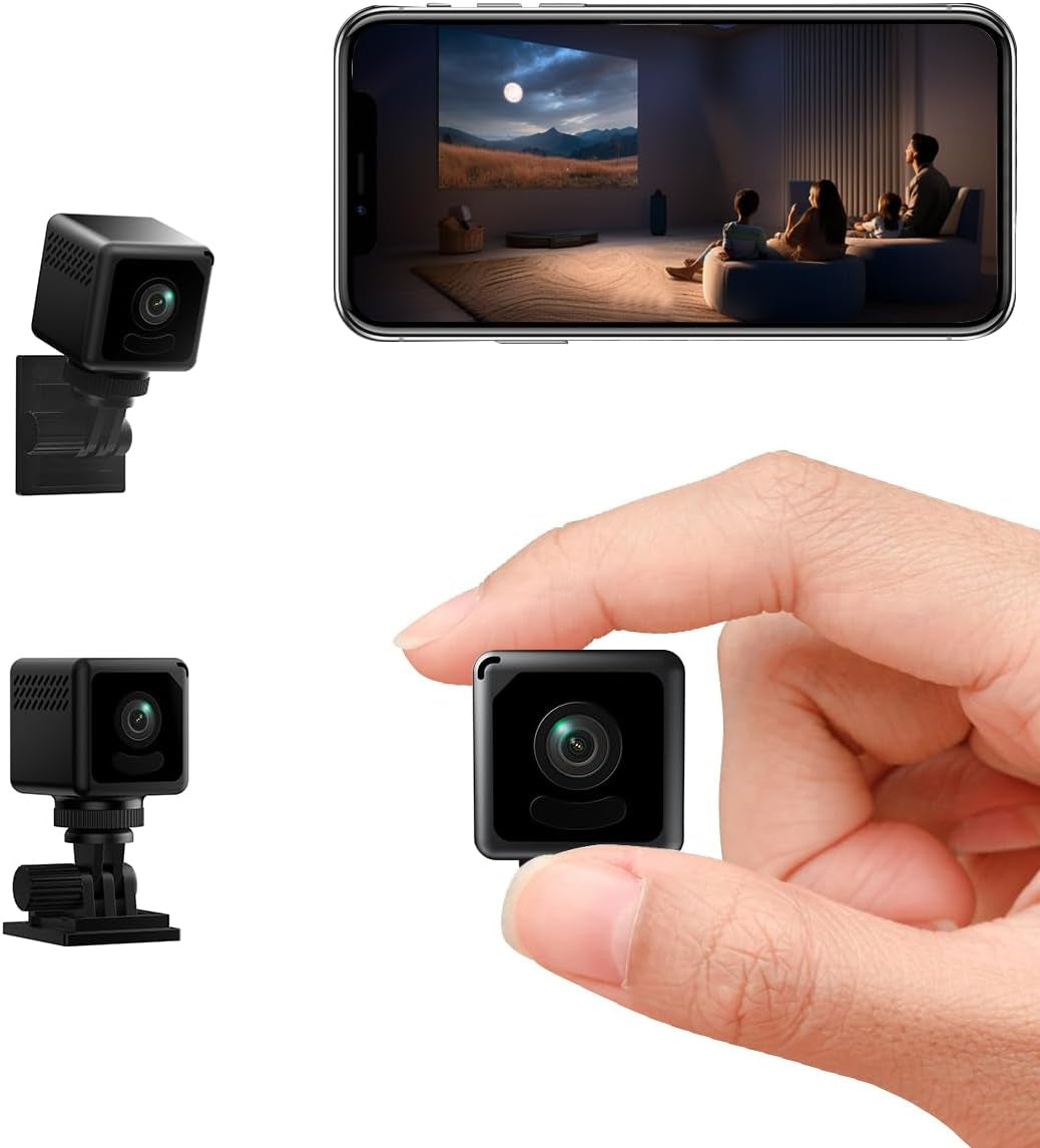 Mini Spy Camera 1080P Wifi – Hidden Indoor Security Camera with Motion Detection, Night Vision – Baby & Pet Monitor – Remote App Control – HD 1080P Video for Home/Indoor Use Black