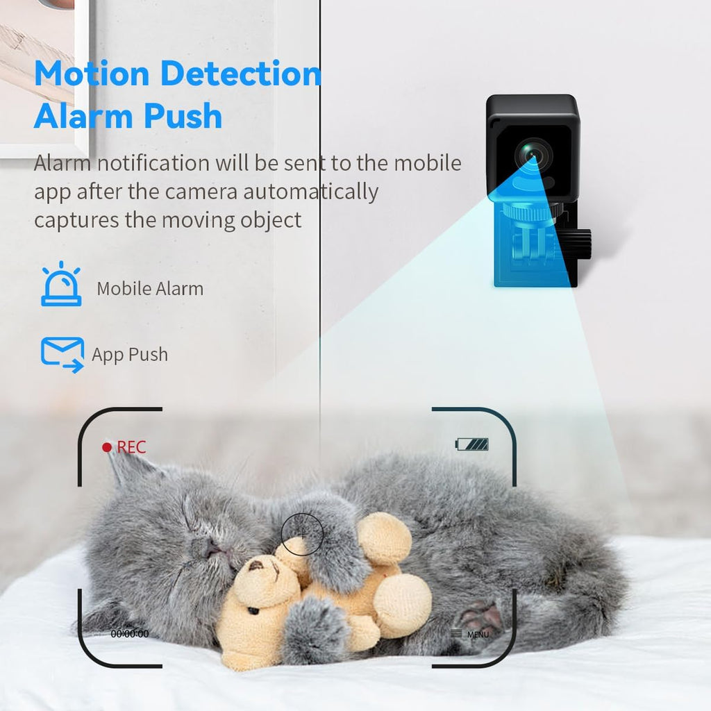 Mini Spy Camera 1080P Wifi – Hidden Indoor Security Camera with Motion Detection, Night Vision – Baby & Pet Monitor – Remote App Control – HD 1080P Video for Home/Indoor Use Black