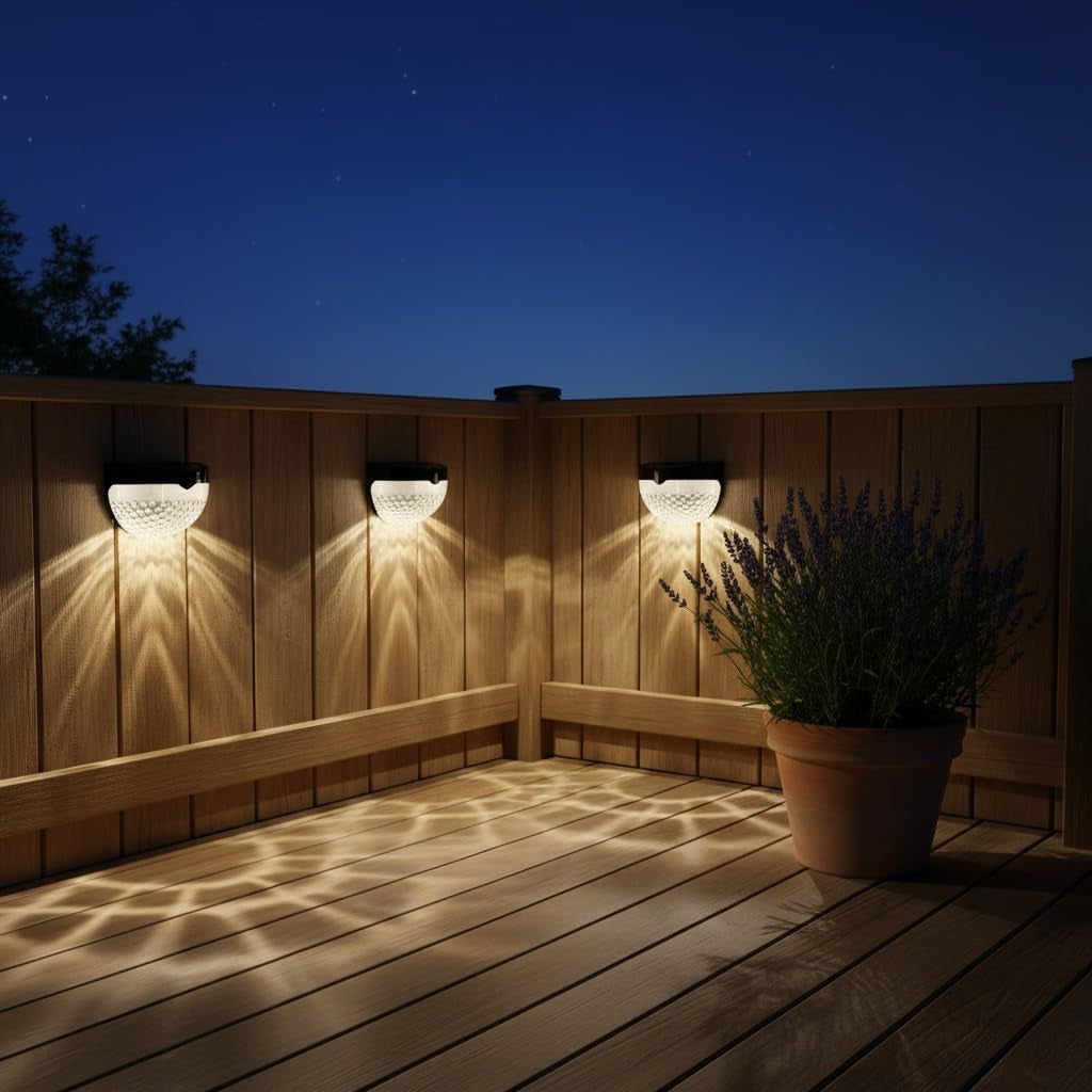 - Solar Lights Outdoor Garden - Pack of 8 Outdoor Lights - Waterproof Night Light for Pathway, Patio, Deck, Fence - Solar Security Light with Dusk to Dawn Sensor - Outdoor Lighting