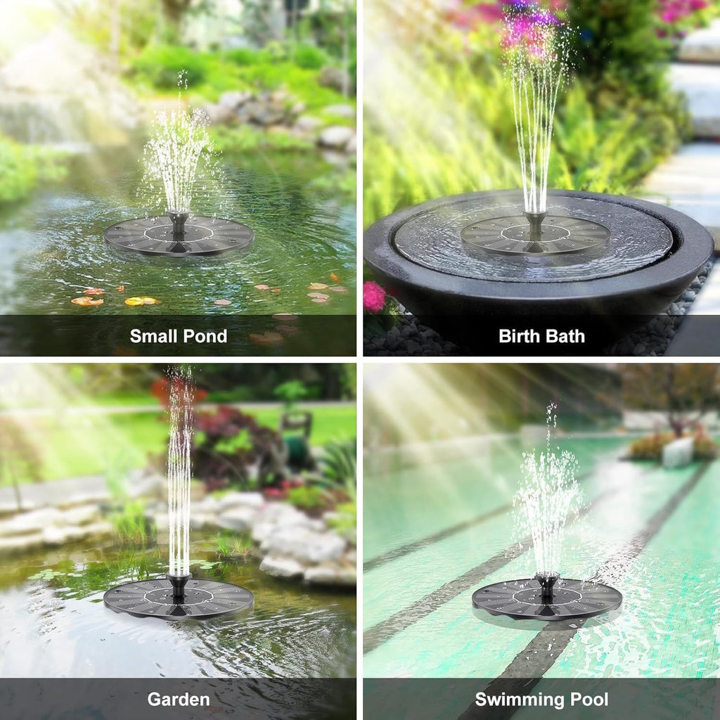 Solar Fountain, Solar Water Fountain, Solar Water Features for the Garden, Bird Bath for Garden, Solar Water Pump