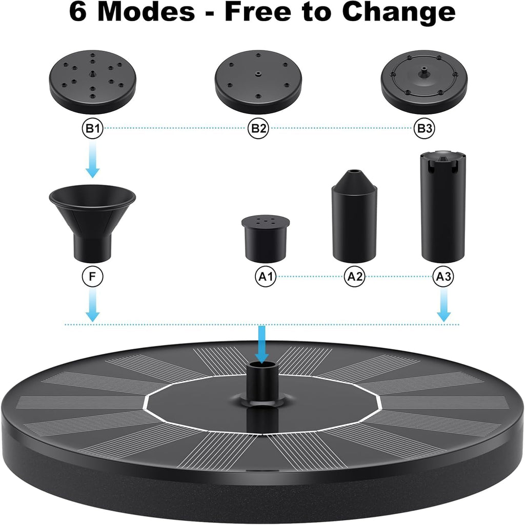 Solar Fountain, Solar Water Fountain, Solar Water Features for the Garden, Bird Bath for Garden, Solar Water Pump