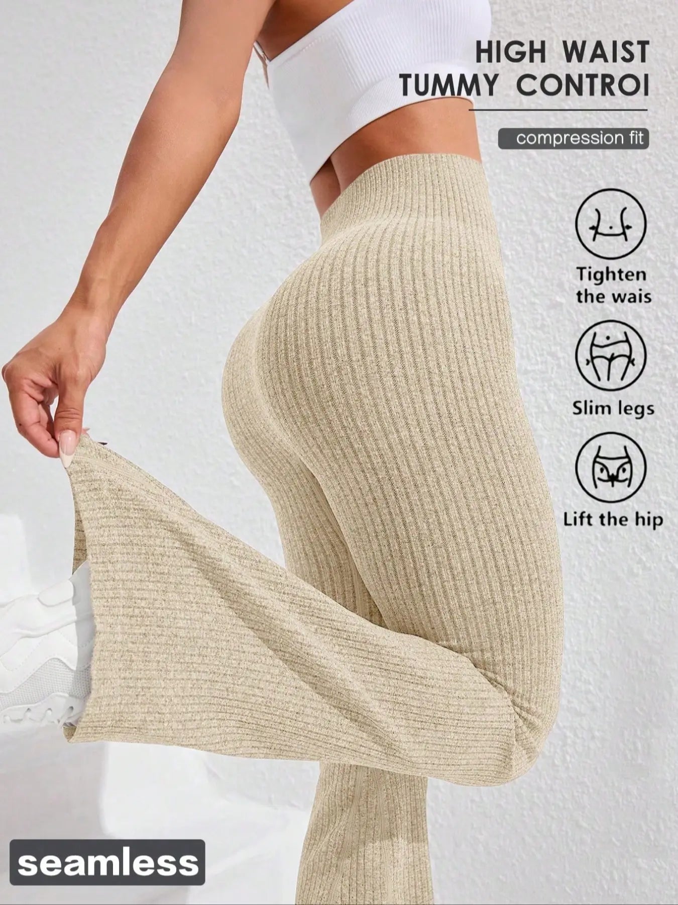 Women'S Solid High Waist Sports Leggings, Casual Comfy Breathable Skinny Pants for Yoga Gym Workout Running, Ladies Sportswear, Athletic Sportswear for All Seasons, Flare Leggings, Skinny Yoga Bottoms, Fitness Pants, Fitness Training Pant