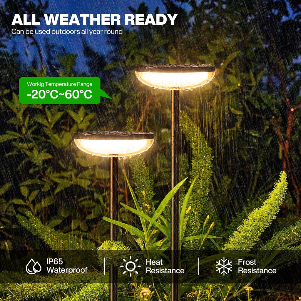 Solar Garden Lights, 4 Pack Solar Lights Outdoor Garden Built-In 1000Mah Battery, Outdoor Ornaments Solar Powered Waterproof for Yard Patio Pathway Decoration