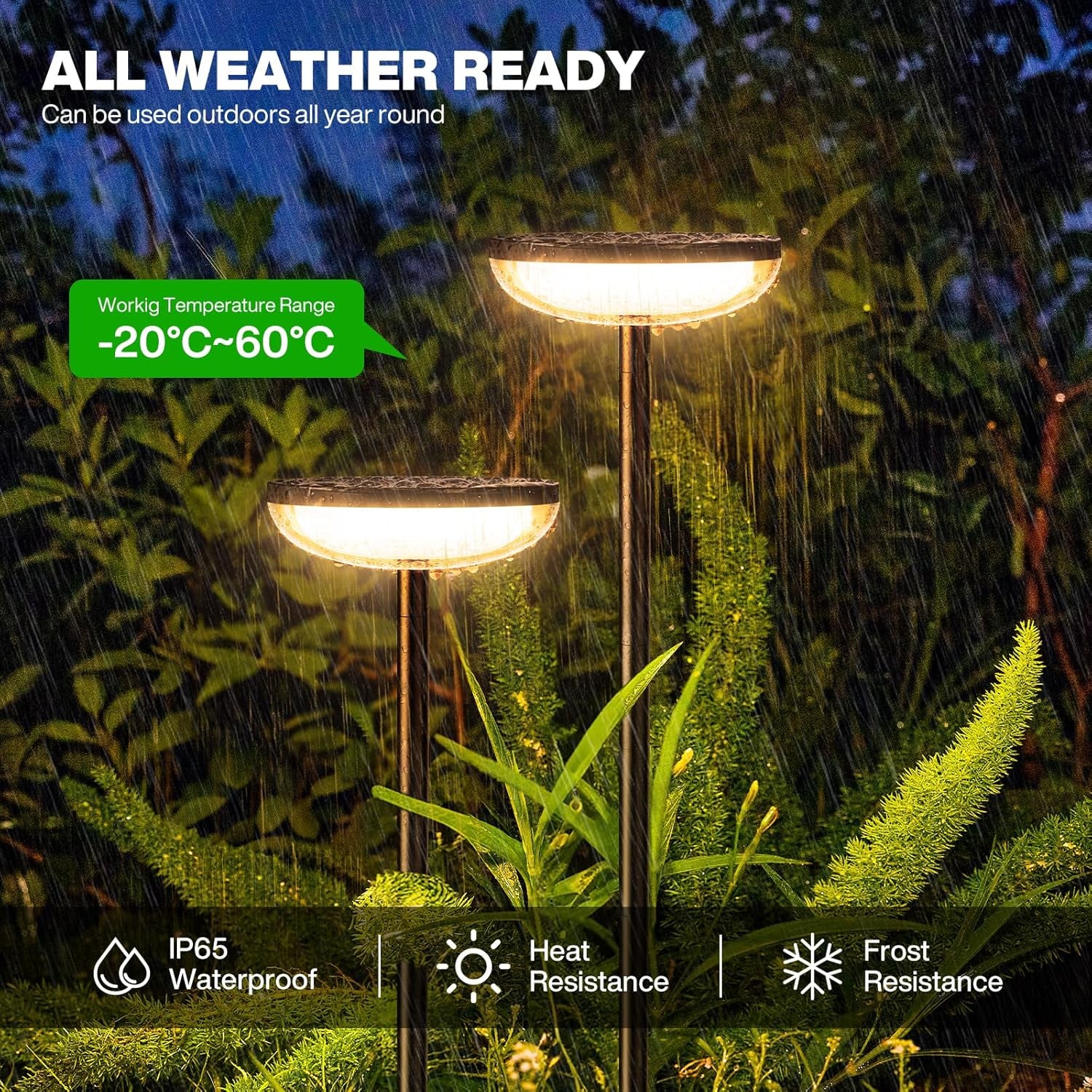 Solar Garden Lights, 4 Pack Solar Lights Outdoor Garden Built-In 1000Mah Battery, Outdoor Ornaments Solar Powered Waterproof for Yard Patio Pathway Decoration