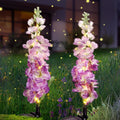 Solar Lights Outdoor, 2 Pack Upgraded Delphinium Solar Garden Lights,Waterproof Outdoor Light Solar Powered,Flower Garden Ornaments for Yard Lawn Patio Porch Pathway Cemetery Decorations (Purple)