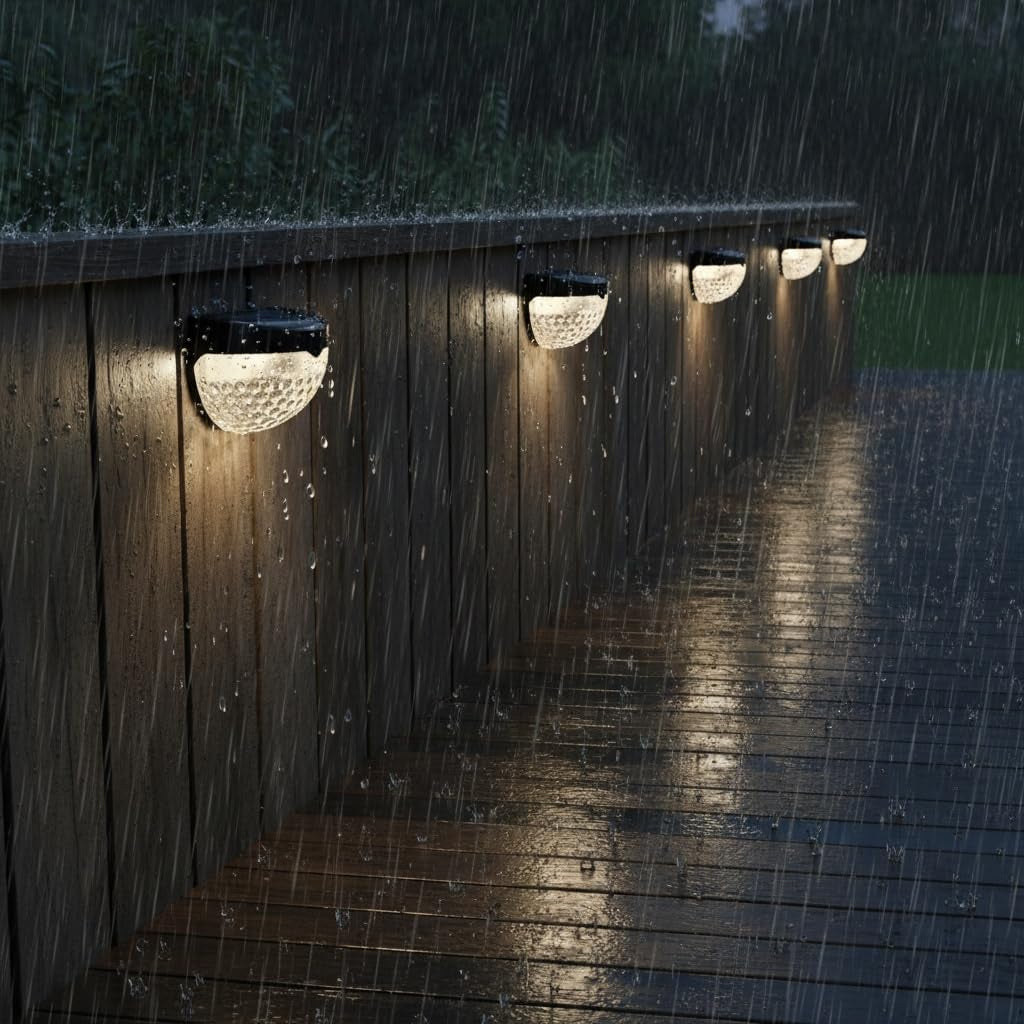 - Solar Lights Outdoor Garden - Pack of 8 Outdoor Lights - Waterproof Night Light for Pathway, Patio, Deck, Fence - Solar Security Light with Dusk to Dawn Sensor - Outdoor Lighting