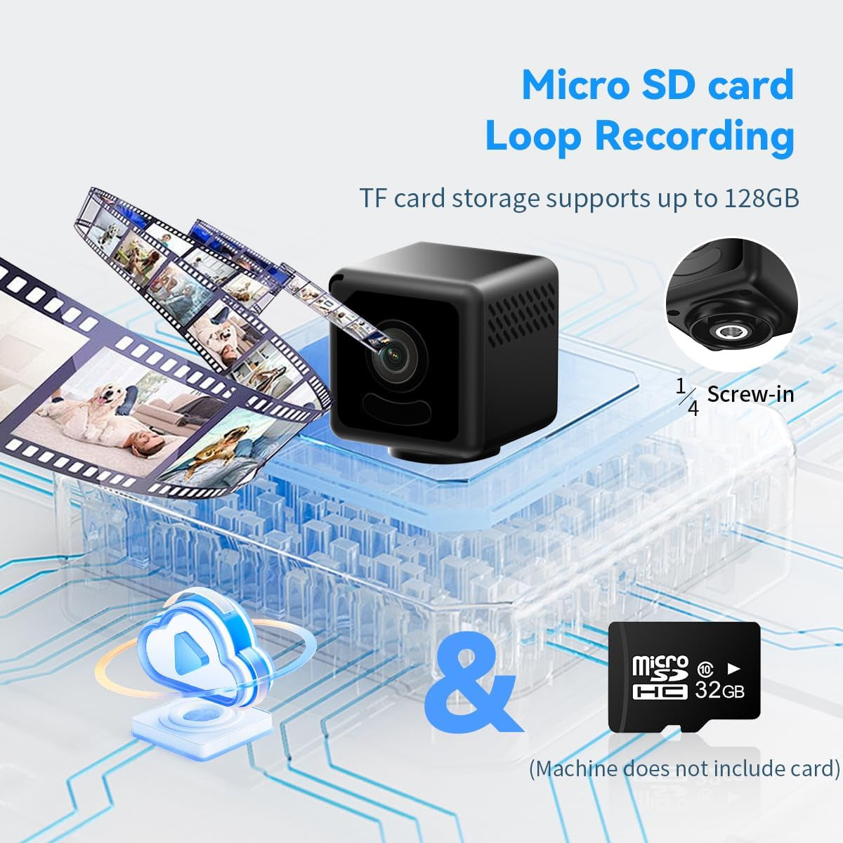 Mini Spy Camera 1080P Wifi – Hidden Indoor Security Camera with Motion Detection, Night Vision – Baby & Pet Monitor – Remote App Control – HD 1080P Video for Home/Indoor Use Black