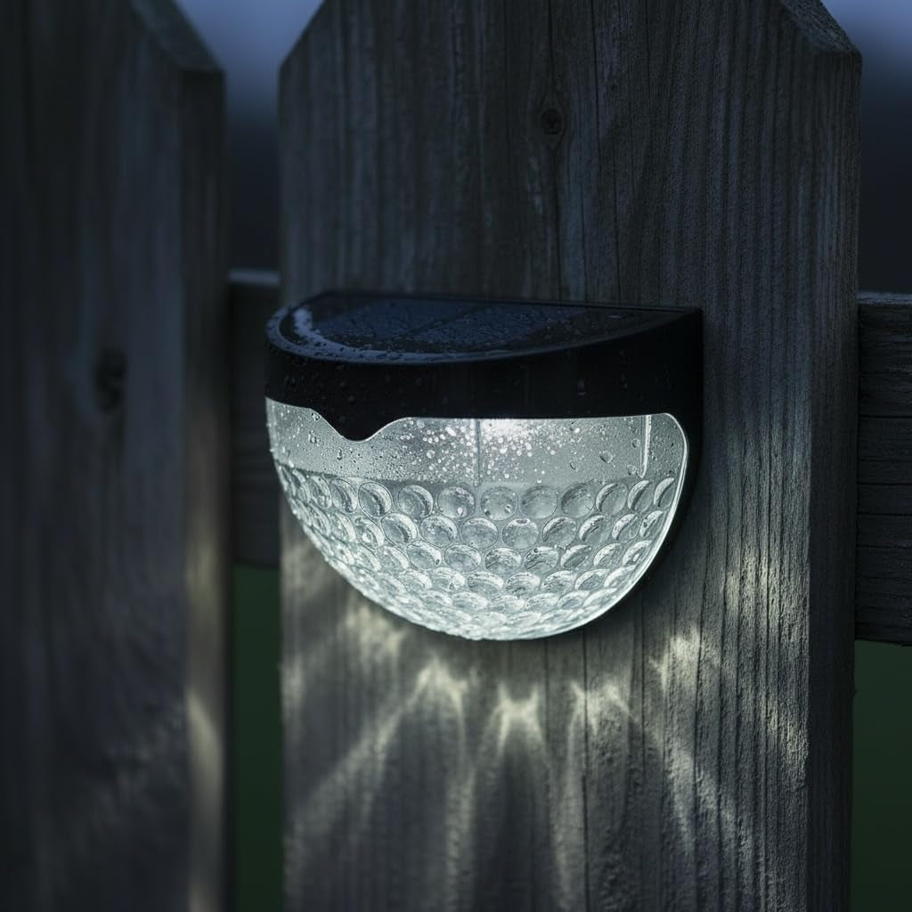 - Solar Lights Outdoor Garden - Pack of 8 Outdoor Lights - Waterproof Night Light for Pathway, Patio, Deck, Fence - Solar Security Light with Dusk to Dawn Sensor - Outdoor Lighting