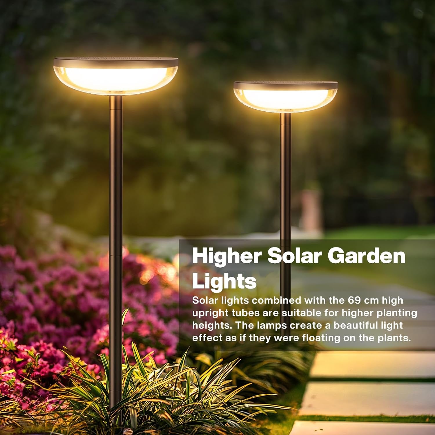 Solar Garden Lights, 4 Pack Solar Lights Outdoor Garden Built-In 1000Mah Battery, Outdoor Ornaments Solar Powered Waterproof for Yard Patio Pathway Decoration