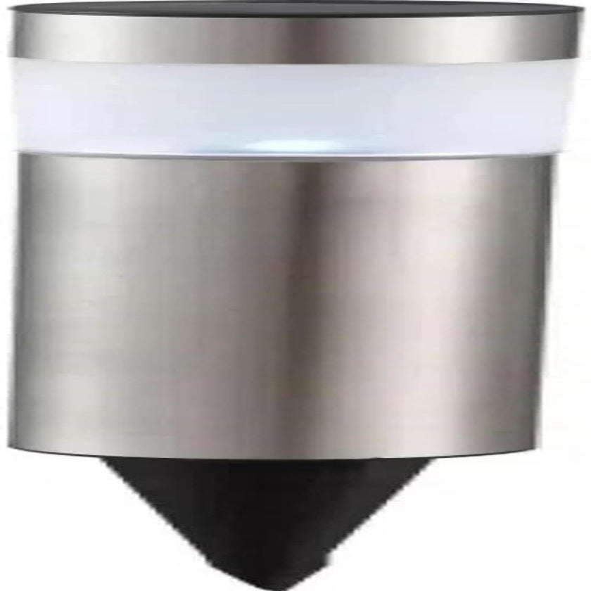 Set of 4 Modern Stainless Steel Solar Bollard Lights, 35Cm | Solar Powered, Waterproof, Anti-Rust, Auto ON/OFF