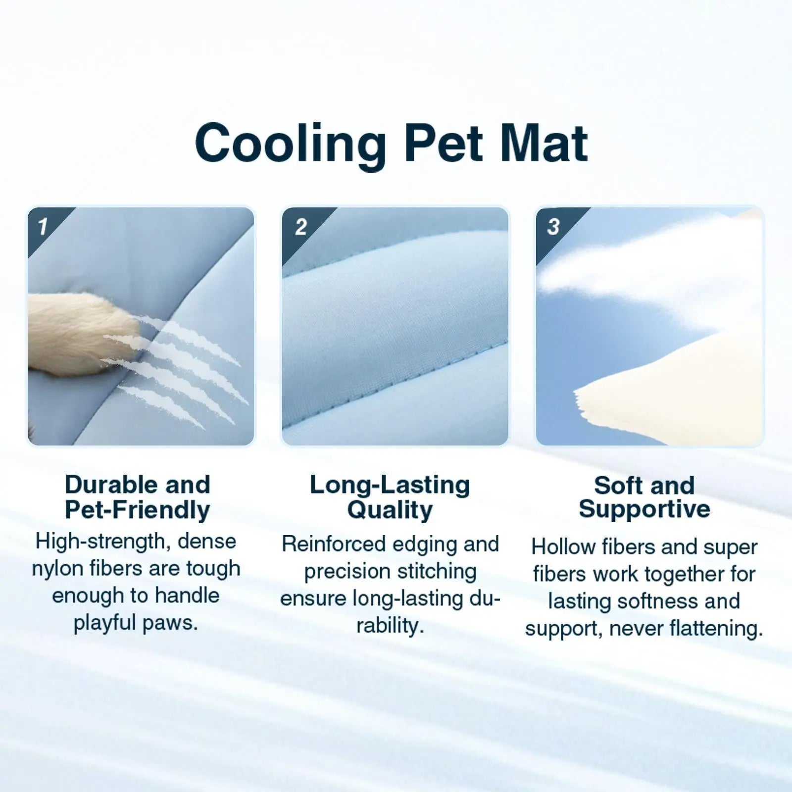 Gel-Free Cooling Pet Mat for Large Dogs - Nylon & Cotton Geometric Design, Portable Machine-Washable Durable Pad for Hikes & Camping, Summer Dog Essential