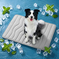 Gel-Free Cooling Pet Mat for Large Dogs - Nylon & Cotton Geometric Design, Portable Machine-Washable Durable Pad for Hikes & Camping, Summer Dog Essential