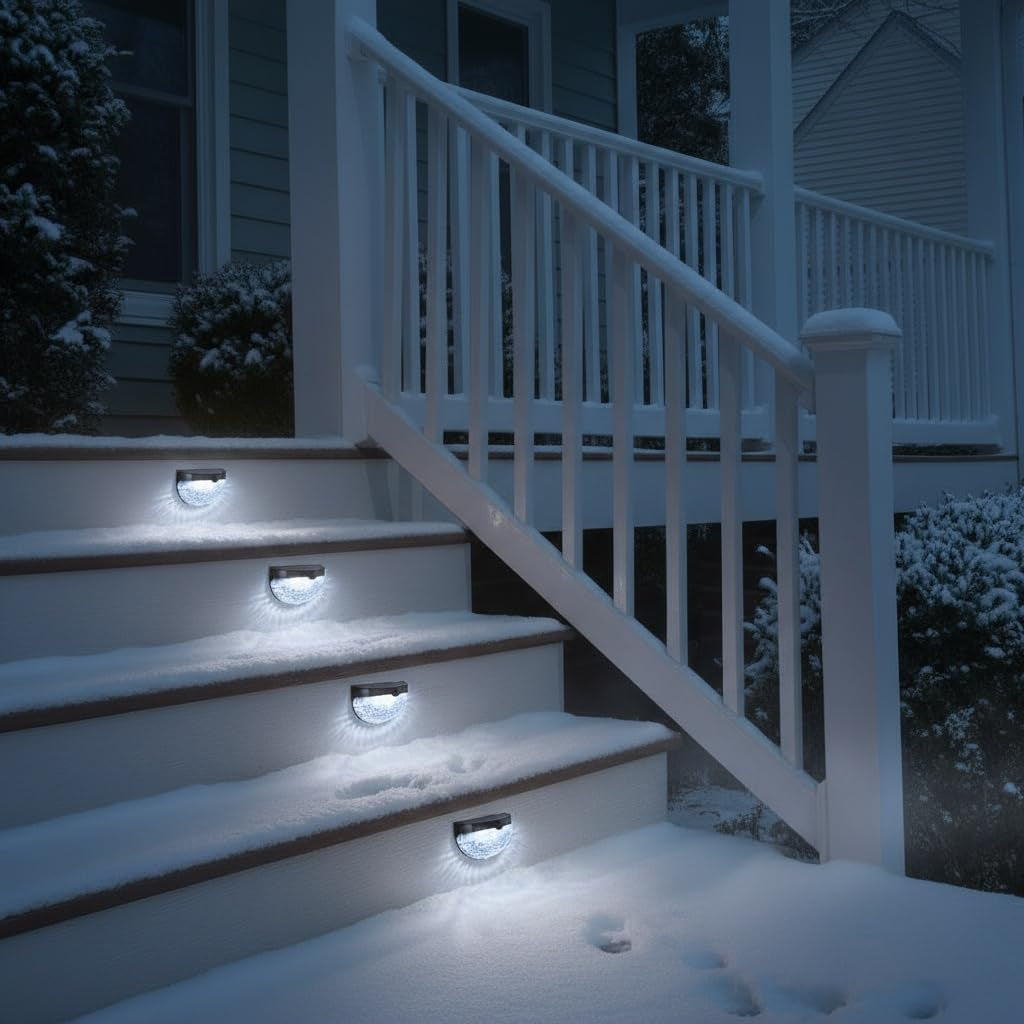 - Solar Lights Outdoor Garden - Pack of 8 Outdoor Lights - Waterproof Night Light for Pathway, Patio, Deck, Fence - Solar Security Light with Dusk to Dawn Sensor - Outdoor Lighting