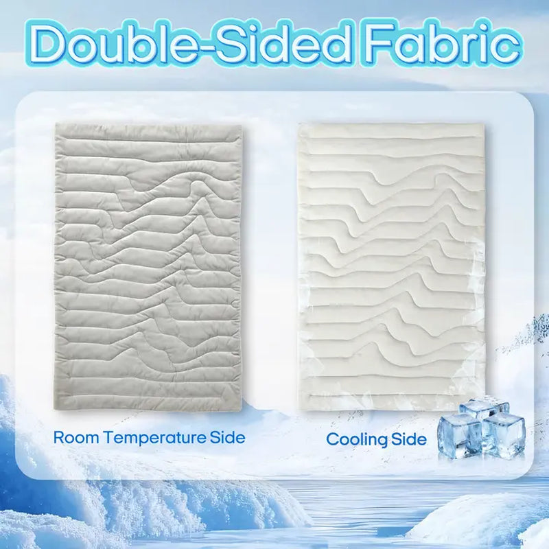 Gel-Free Cooling Pet Mat for Large Dogs - Nylon & Cotton Geometric Design, Portable Machine-Washable Durable Pad for Hikes & Camping, Summer Dog Essential
