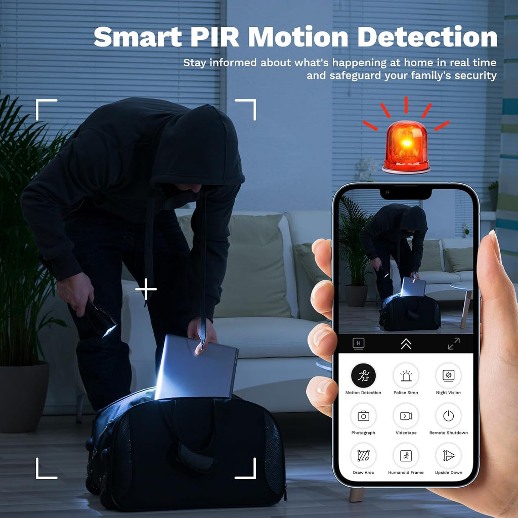 Hidden Camera – Spy Camera, HD Video, Wifi Wireless Mini Camera, Indoor Camera for Home Security, Small Nanny Cam with Night Vision and Motion-Activated Alerts, Baby and Pet Camera