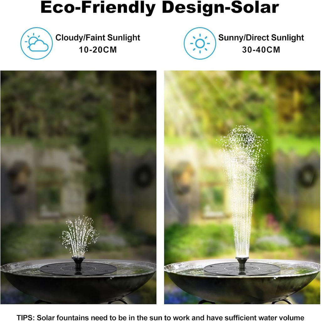Solar Fountain, Solar Water Fountain, Solar Water Features for the Garden, Bird Bath for Garden, Solar Water Pump