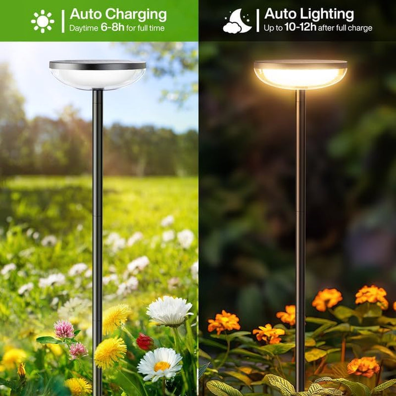 Solar Garden Lights, 4 Pack Solar Lights Outdoor Garden Built-In 1000Mah Battery, Outdoor Ornaments Solar Powered Waterproof for Yard Patio Pathway Decoration