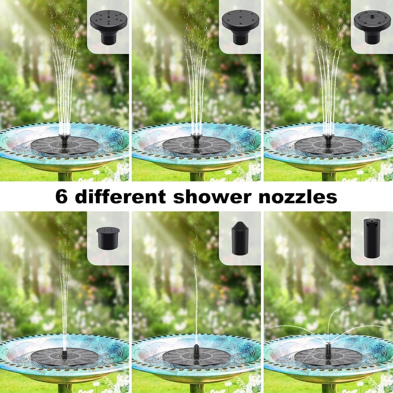 Solar Fountain, Solar Water Fountain, Solar Water Features for the Garden, Bird Bath for Garden, Solar Water Pump